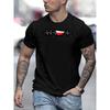 Men's Casual T-shirt with Polish Flag Print - Round Neck Short Sleeves, All-season Comfortable Top, Suitable for Daily Wear and Casual Outings