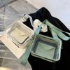Letnia damska torba z grubej bawełny Przezroczysta, przezroczysta torba stadionowa Moda Przenośny Prosty elegancki regulowany pasek z małym portfelem na karty