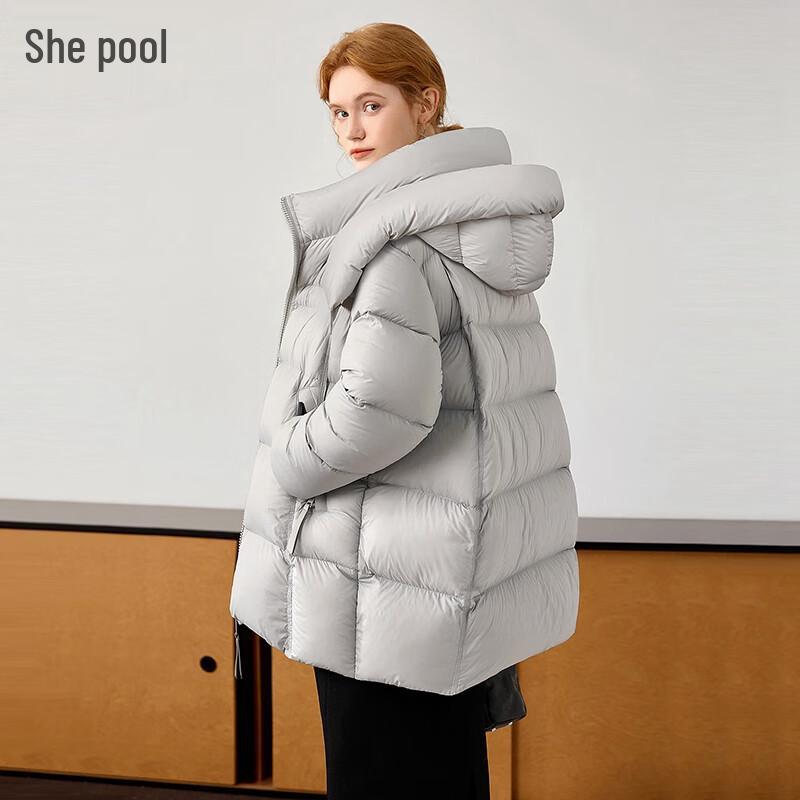 

Жіноча однотонна зимова куртка з капюшоном, 90% пуху S