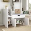 Modern 3-door shoe cabinet with drawer & seat cushion – White – Shoe cabinets and shoe benches