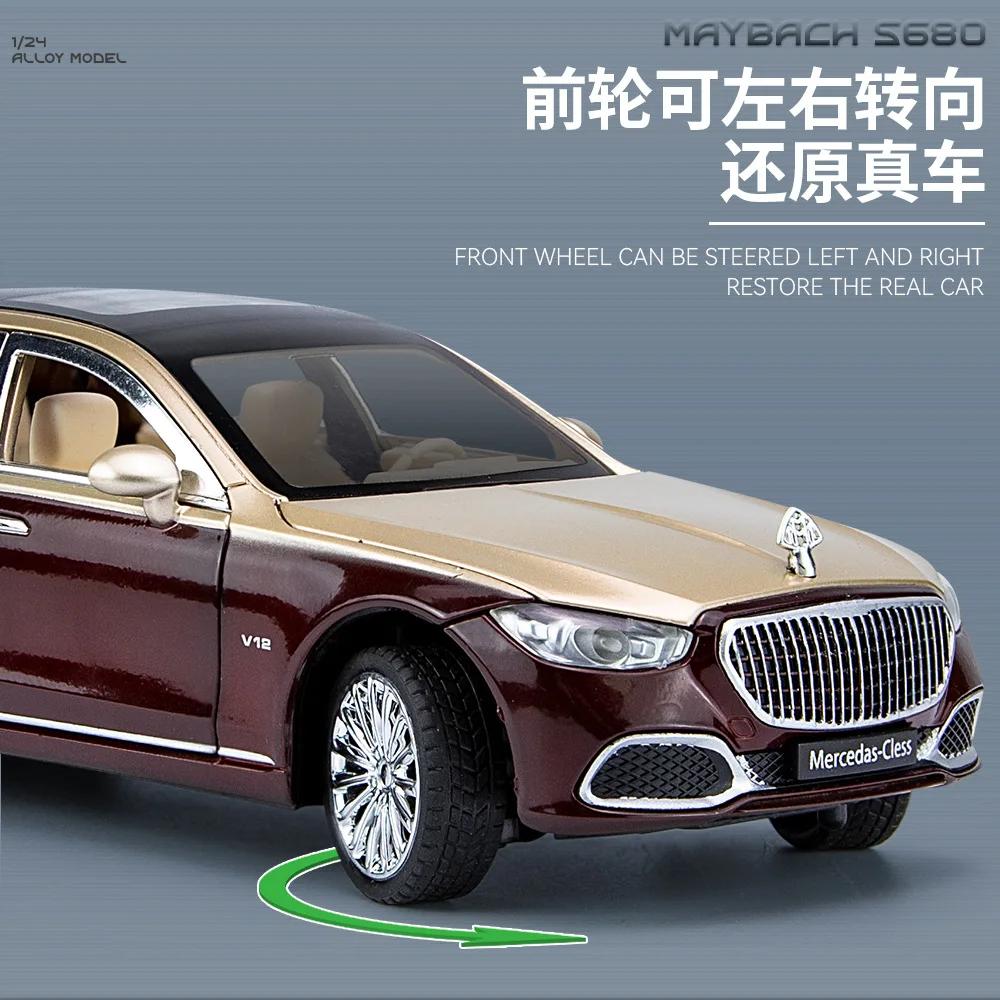 1:24 Mercedes Benz Maybach S680 Simulation Alloy Car Model Decoration Collection Gift Toy Die Casting Model Boy Toy