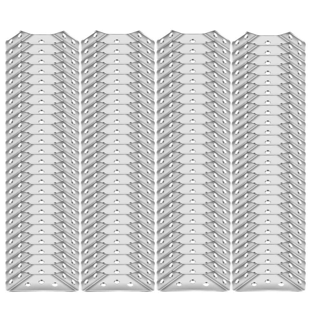100Pc-12Pc Stainless Steel Angle Bracket Universal Furniture Right Angle Fixed Bracket Cabinet Trapezoidal Layer Board Connector