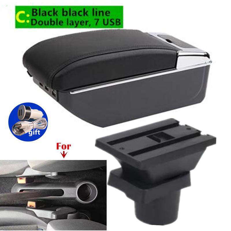 For Volkswagen UP Armrest Box For Skoda Citigo VW UP Seat Mii Car Armrest Storage Box with USB LED Light Retrofit Car Accessorie