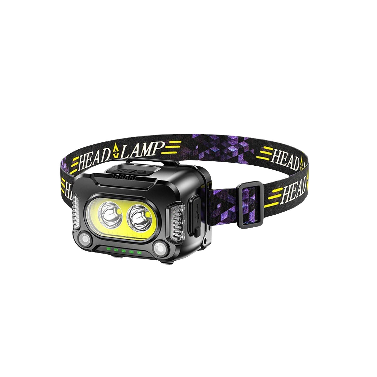 

Мощный датчик света налобный фонарь, уличный налобный фонарь, перезаряжаемый, рабочий фонарь, супер яркий аварийный фонарь для кемпинга One Size