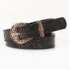 New Vintage Carved Button Women's Belt, Fashionable Versatile Jeans, High-end Belt for Women