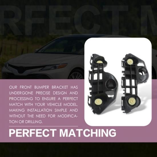 Front Bumper Bracket Support Retainer Pair Fit for Toyota Camry 2018 19 20
