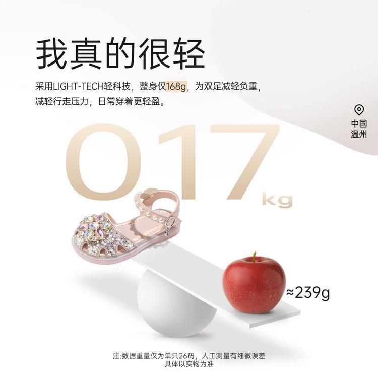 New Spring/Summer Girls' Sandals: Popular Rhinestone Closed-Toe Soft Sole Crystal Shoes for Children and Girls, Summer Princess Shoes