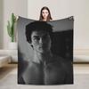 Damon Salvatore The Vampire Diaries Flannel Blanket Winter Super Warm Bedding Throws for Girls Boys Outdoor Bedspread Bed Cover
