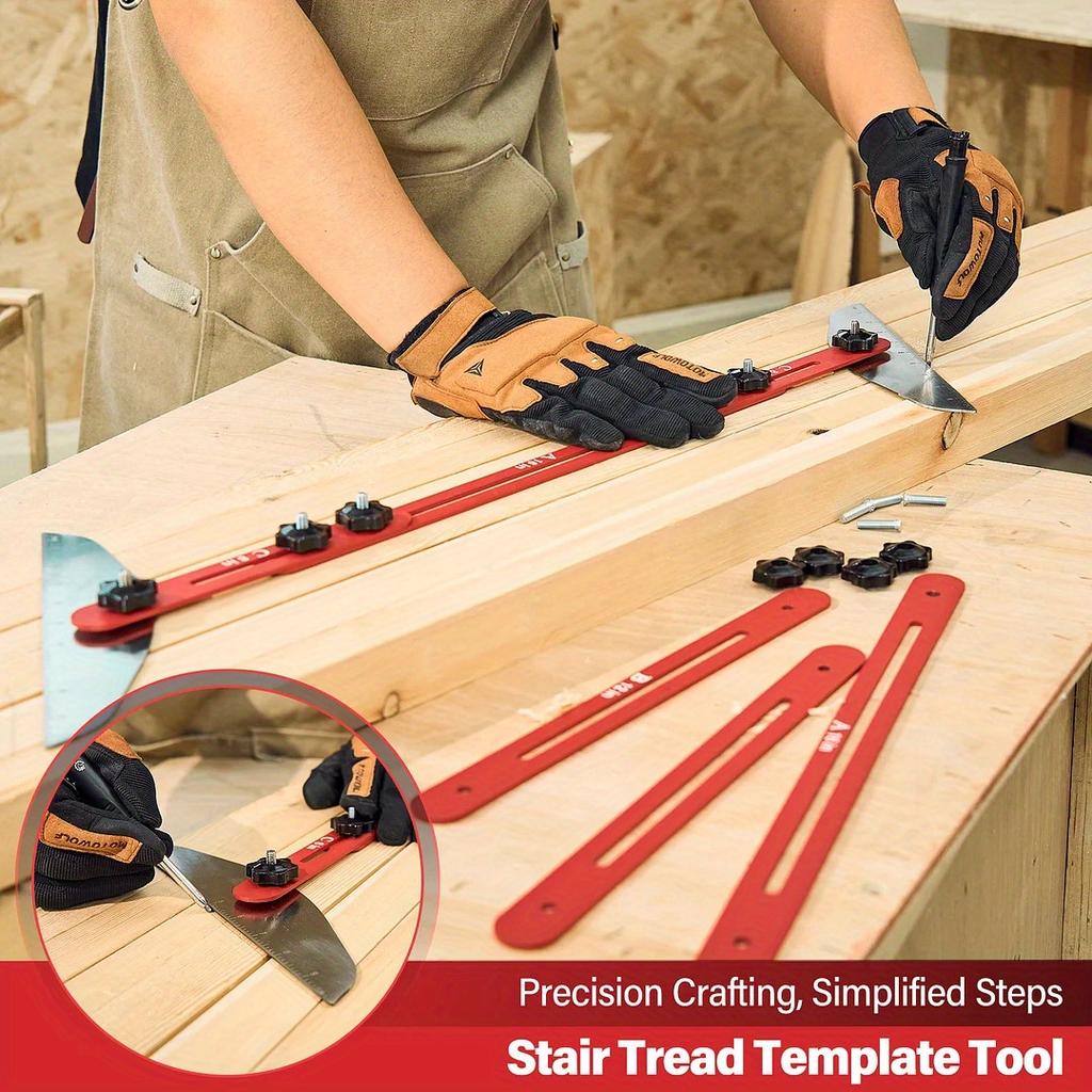 Stair Tread Gauge, Stair Tread Template Tool Jig, Stair Tread and Shelf Gauge, The Ideal Stair Jig and Measuring Tool for Cutting Perfect Stairs,