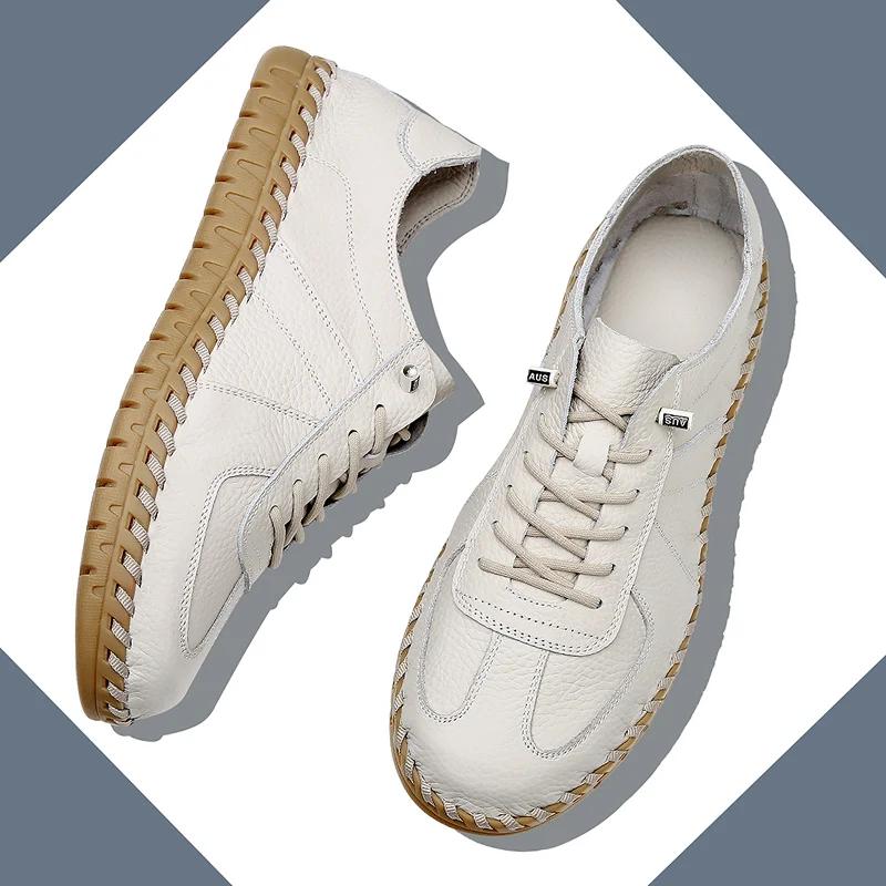 Leren Heren Casual Schoenen Heren Loafers handgemaakt naaien Mocassins Ademend Instappers Italiaanse Rijschoenen heren Chaussure Homme