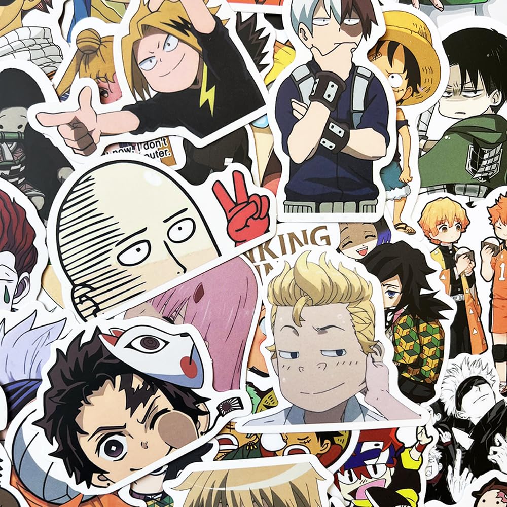 Set of 100 Anime Series Cute Anime Character Waterproof Cartoon Reward DIY Water Birthday Present Stickers, Stickers, Decals, Stickers, Materials,