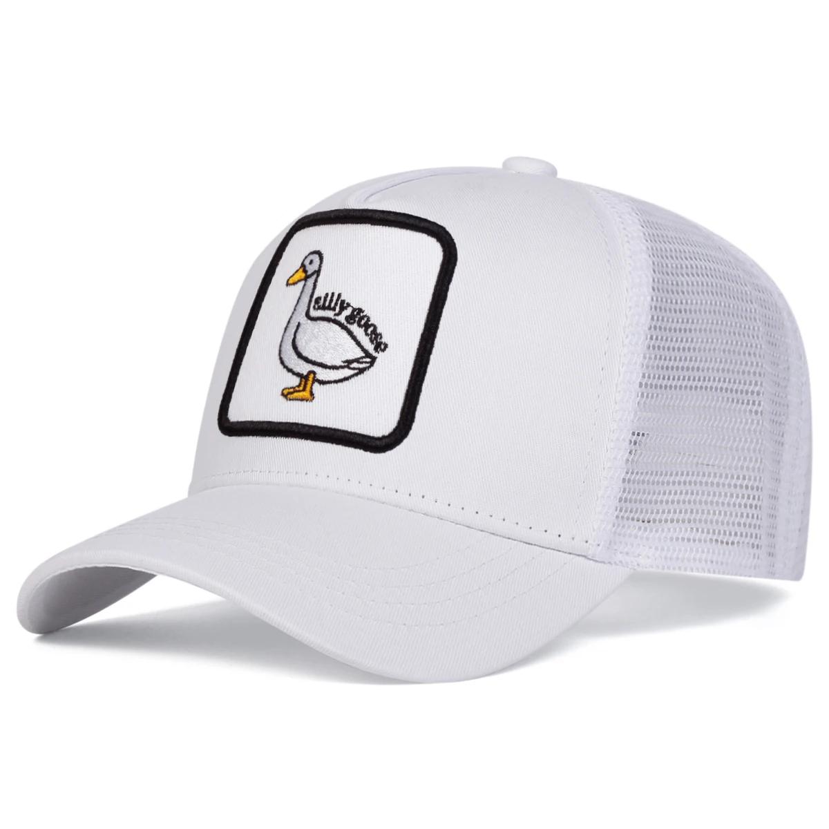 

Unisex Duck Embroidery Baseball Net Caps Spring and Summer Outdoor Adjustable Casual Hats Sunscreen Hat білий