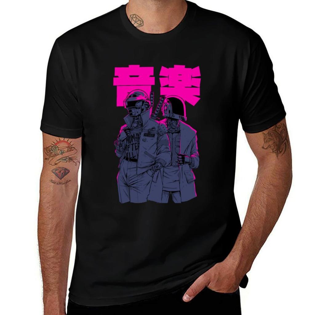 T-shirt Cyberpunk Daft Classica Grafica Manica Corta