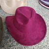 New Blue Suede Hat 7.5Cm Western Cowboy Women'S Fedora Hat Men'S Church Jazz Hat Fashion Travel Party Hat Denim Hat