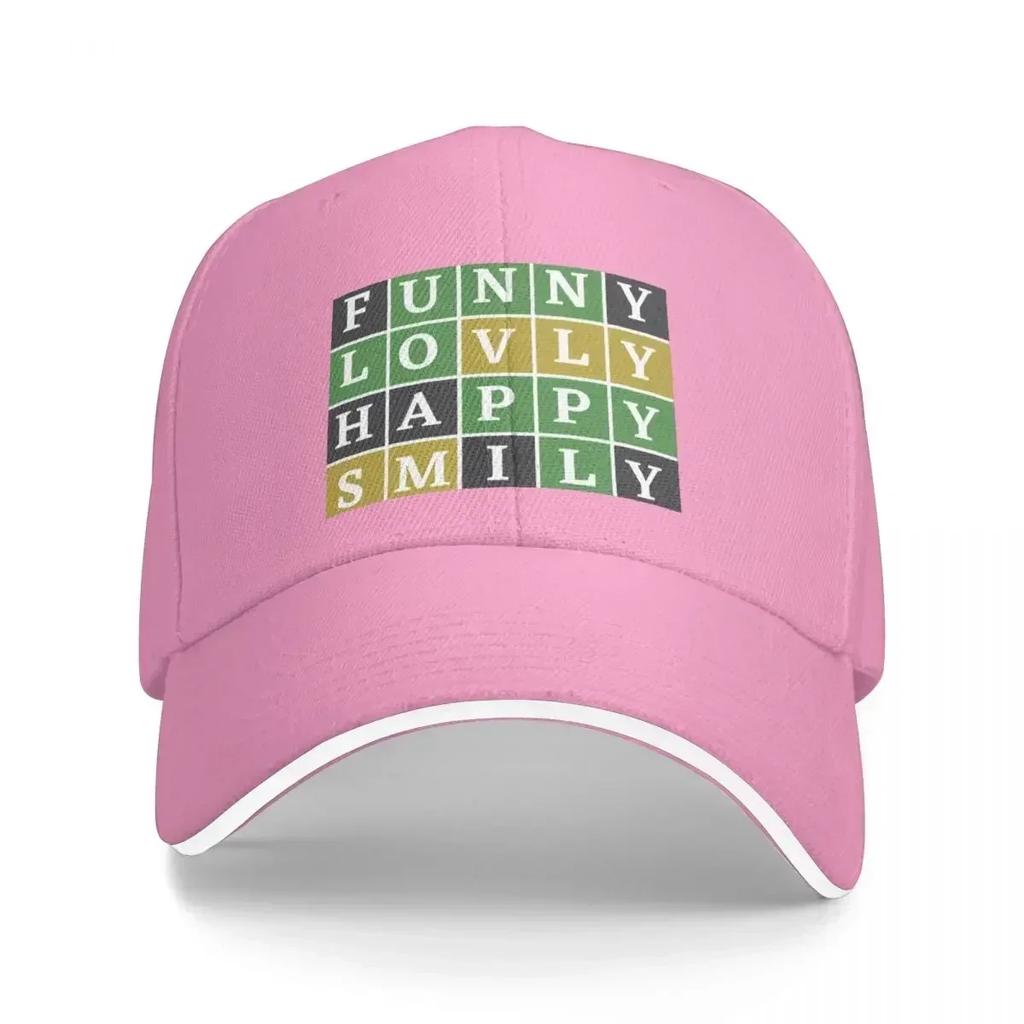 Learn happiness through Wordle Puzzle Game Enjoy Lovly Happy Smily Baseball Cap Sports Cap For Girls Unisexs