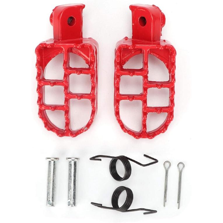 Pit Bike Foot Pegs, 2pcs Motorcycle Dirt Bike Aluminum Passenger Footrest Pegs Footstools Floorboards Red