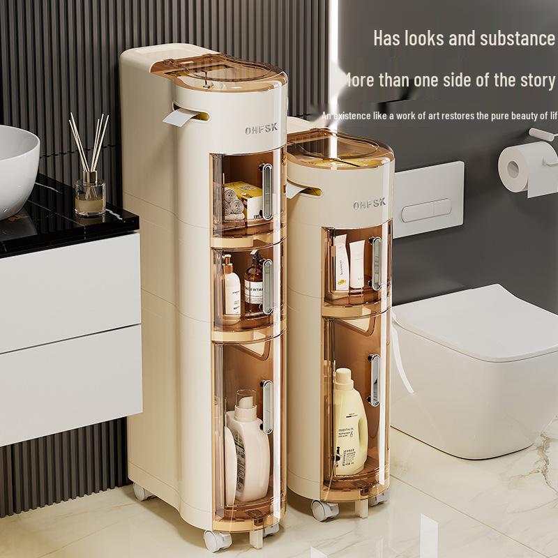 Narrow Multifunctional Dustproof Bathroom Storage Cabinet