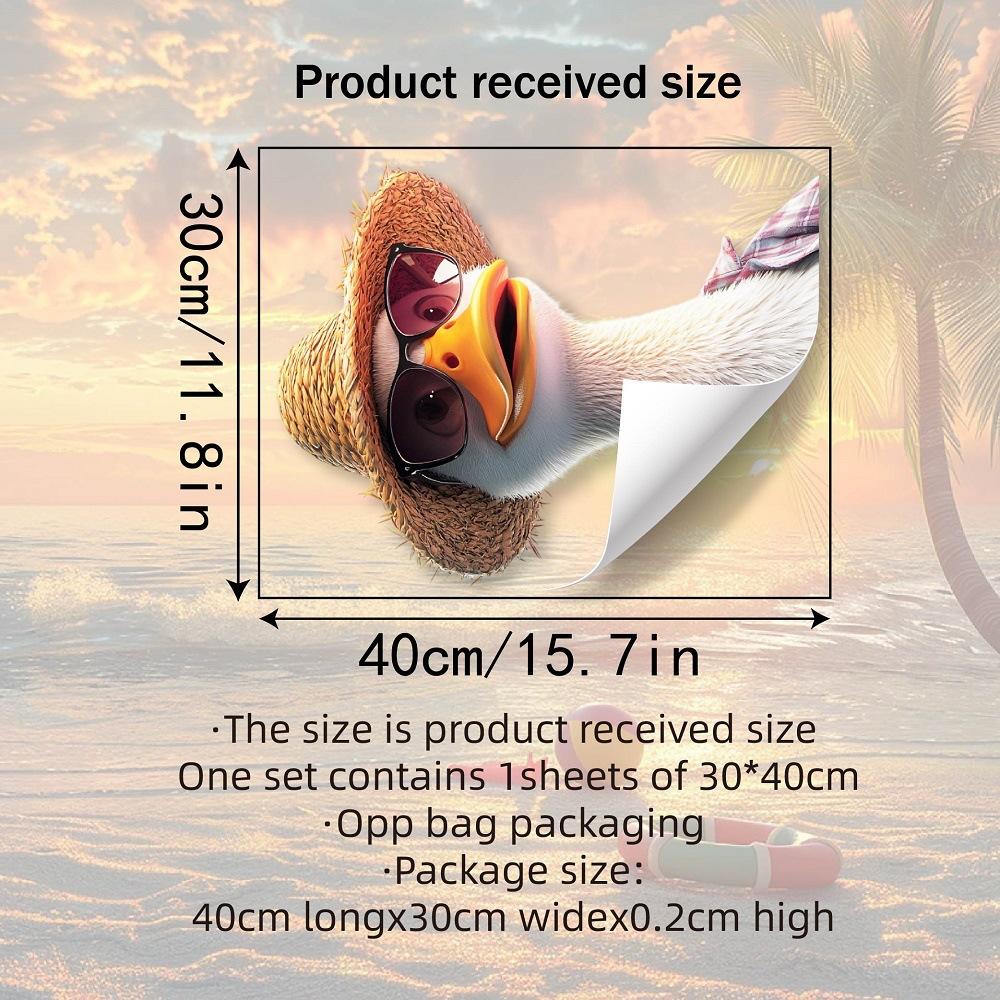 

Funny Duck Window Stickers, Static Cling Glass Decals for Commercial Double Door Storefront Decoration 30x40cm