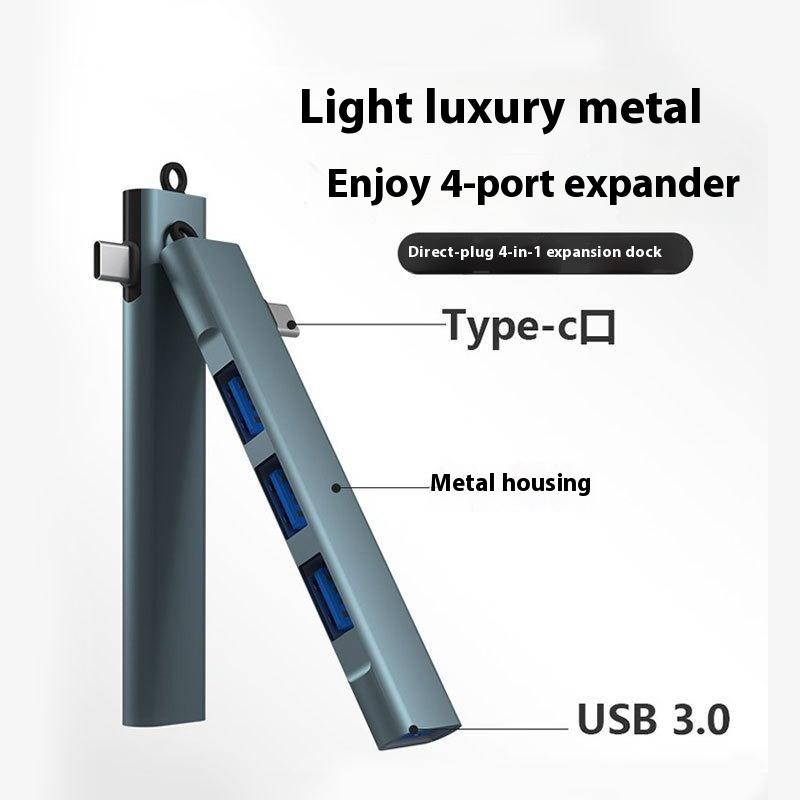 1 Stück PC-Zubehör 4-Port-USB-3.0-Hub High-Speed-Typ-C-Splitter 5 Gbit/s Multiport-Hub 4 USB 3.0 2.0-Anschlüsse