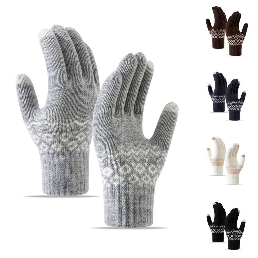 Warm Touch Screen Gloves Knitted Skiing Gloves New Full Finger Gloves  Unisex