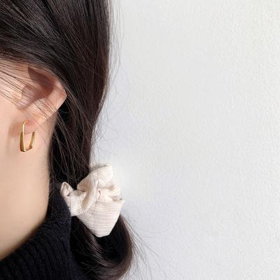 High-end French Earrings for Women, Japanese and Korean, Minimalist and Cold Temperament Short Geometric Square Earrings