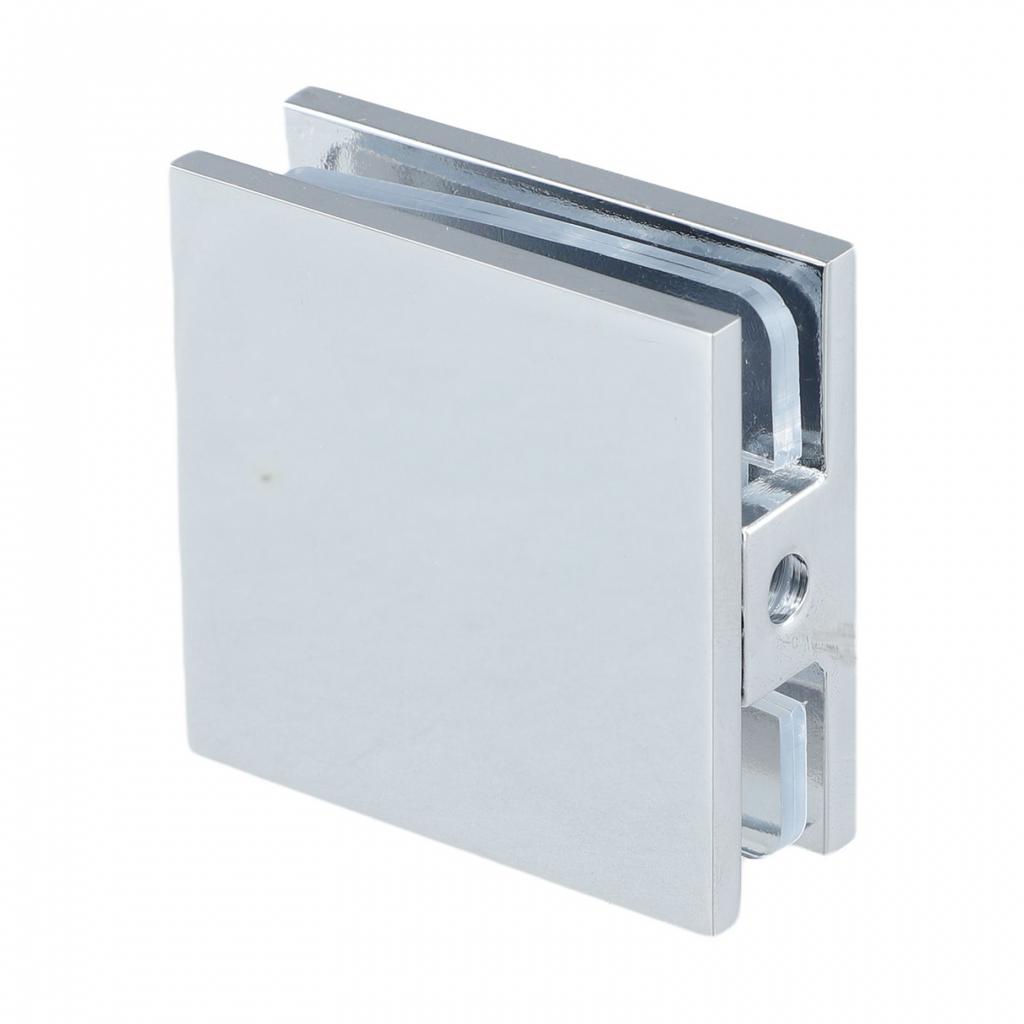 Brass Glass Clamp for Bathroom Doors Square U Shape for 8 12mm Tempered Glass