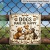 2D Flat- 1pc, Cute Dog Healing Vintage Square Aluminum Sign, Playful Cute Dog Healing Text Theme Decoration Hallway or Living Room Joyful Display