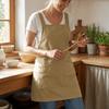 Oil-Proof Sleeveless Apron with Pocket Dirt-Resistant Workwear Simple Vest-Style Apron  Baking