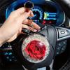 Flowers Rose Keychain Acrylic Ball Rose Car Hanging Valentine's Day Gift for Wife Car Interior Keychain