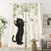 2Pcs- Elegant Cat Print Curtains, Pole Bag Curtains, Bedroom And Living Room, Home Decoration, Room Decoration