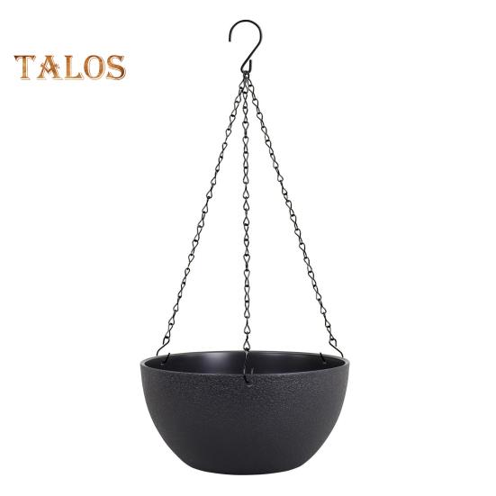 

Подвесной цветочный горшок 2 в 1 с регулируемыми цепями, подвесная корзина для комнатных и уличных растений с дренажными отверстиями, пластиковое подвесное кашпо чёрный