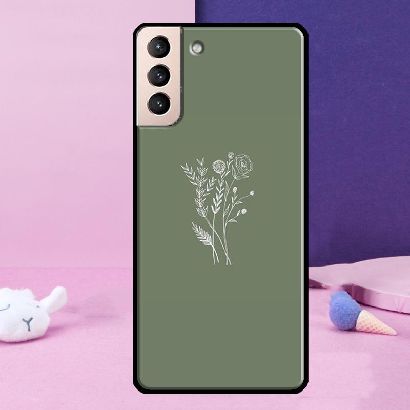 green aesthetic Phone Case For Samsung Galaxy S25 Ultra S23 S20 S21 S22 S24 FE S9 S10 Plus S24 Ultra Cover