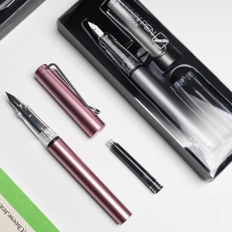 9020 Round Rod Box With Positive Posture Pen, Replaceable Ink Bag Pen For Students To Practice Calligraphy, High-End Gift Box Pen