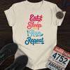 Eat Sleep Run Repeat T-Shirt: Softstyle Cotton Marathon Training Tee