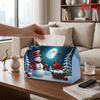 1pc Suitable for Tissue Box with Snowman & Red Bird Winter - Reusable Napkin Dispenser, Compact Desktop Tissue Holder for Kitchen, Bathroom, Car, Farm