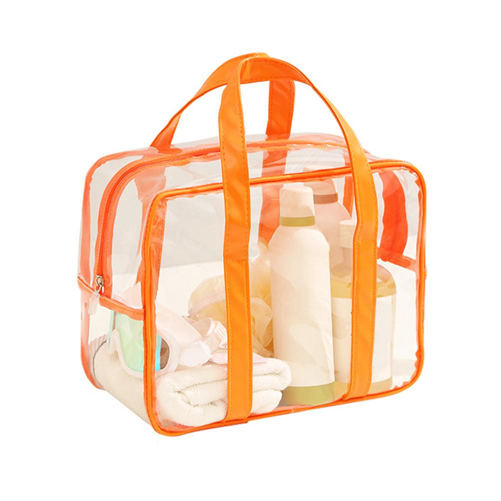 Clear PVC Cosmetic Organizer Bag with Zipper for Toiletries Makeup Storage Transparent Travel Tote Bag Water Resistant