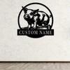 Customizable Metal Pig Silhouette Wall Art, Family Name Sign for Farmhouse, Home Garden Holiday Decor