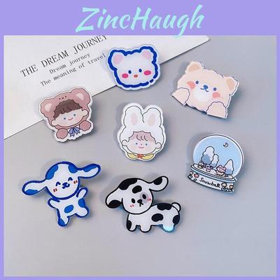 Adorable Cartoon Dog Rabbit Cow Brooches For Backpack And Handbag Decoration