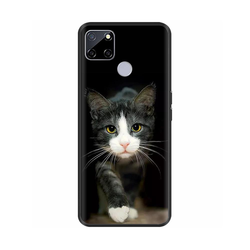 For Realme C25 Case C25s Soft Cute Cover for OPPO Realme C25Y C21Y Silicone Black TPU Phone Case For OPPO Realme C21 Flower Capa