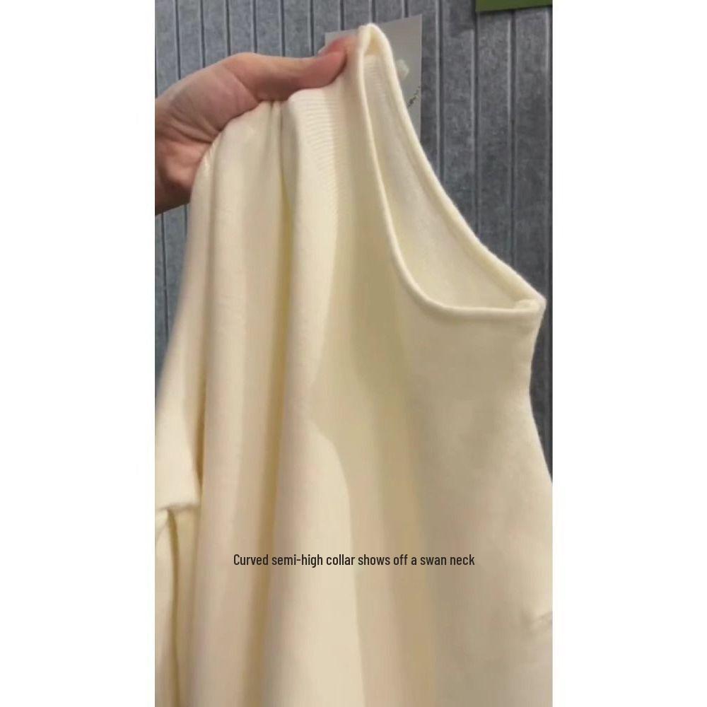 Women's Slim Fit Half-High Collar Sweater - Soft & Sticky Knit Base Layer for Winter 2026