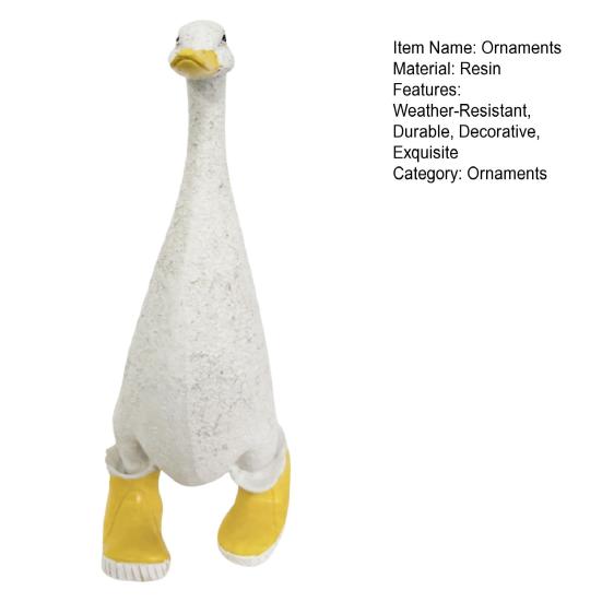 Resin Duck Rain Boots Garden Statue, Weatherproof Outdoor Yard Decor, Rustic Farmhouse Lawn Ornament, Unique Front Porch Entryway Decor, Geese Animal