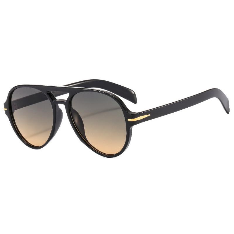 PC Double Beam Large Frame Retro Toad Glasses Sunshade UV Resistant Sunglasses Men's Pilot Sun Glasses UV400 Glasses