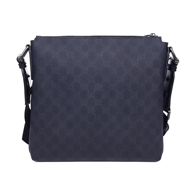 Gucci Crossbody Bag Retro Presbyopia Logo All-over Printed Canvas and Leather Messenger Shoulder Men's Gray Black #Versatile Classic Recommendation#