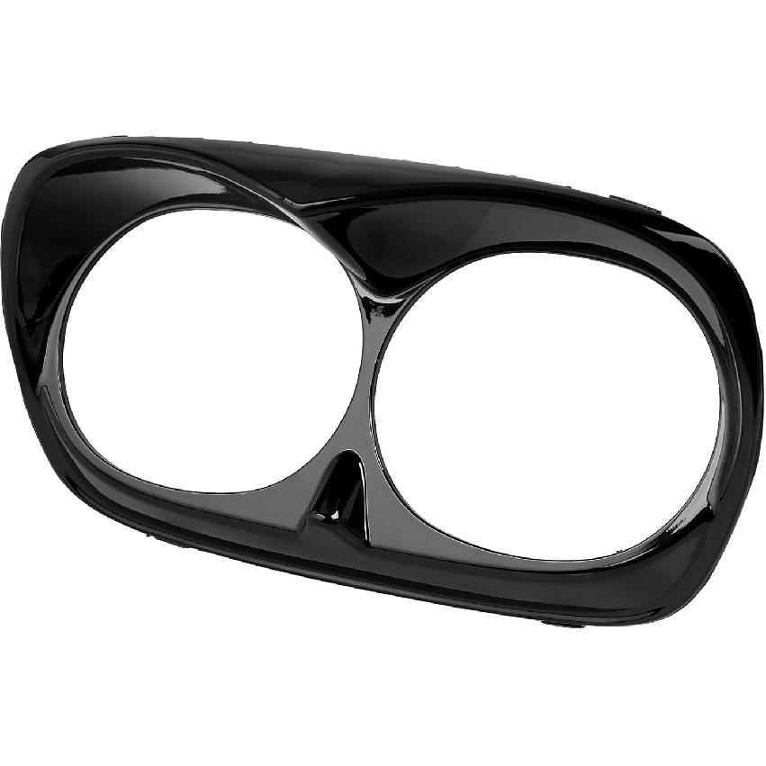 Gloss Black Motorcycle Headlamp Headlight Bezel Scowl Trim Outer Fairing for Harley Road Glide 1998-2013…