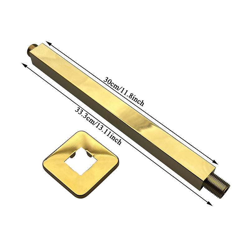 Bourdillat Ceiling Mounted Shower Arm, Rain Shower Head Square Extension Arm Stainless Steel Ceiling Mount Shower Extender