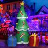 Christmas Inflatable Decorations with LED Lights, Giant Snowman, Gingerbread Man, Gift Bag, Lawn Yard Party Xmas Ornaments