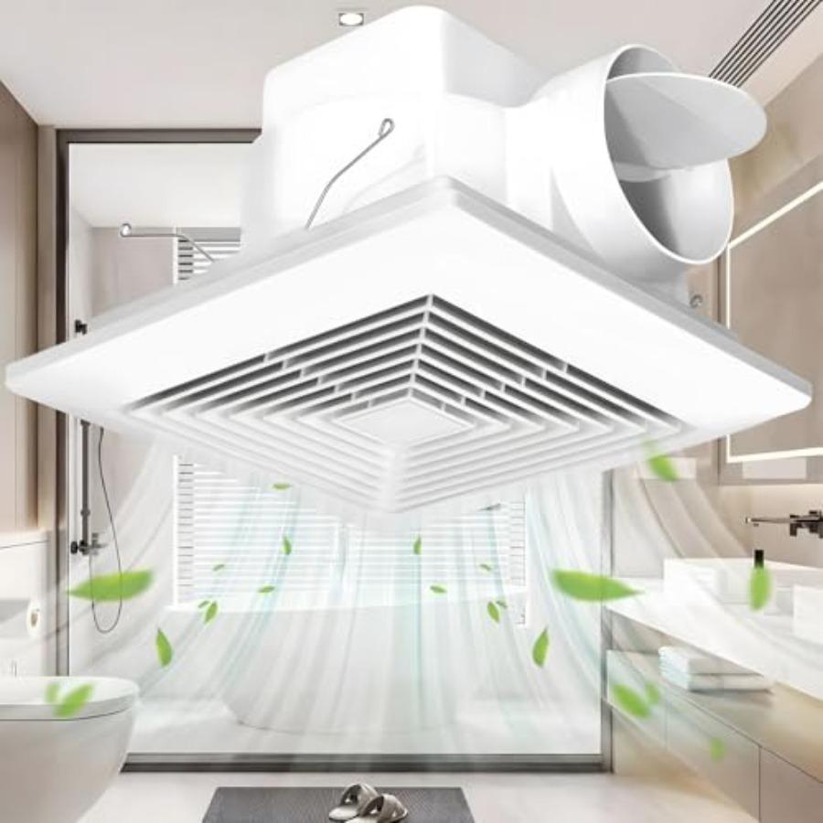 Bathroom Exhaust Fan for CeilingHousehold Bath Vent Ventilation Fan 110 CFM 4-in Duct 1.0 Sones Quiet Operation 13W Energy-Savi