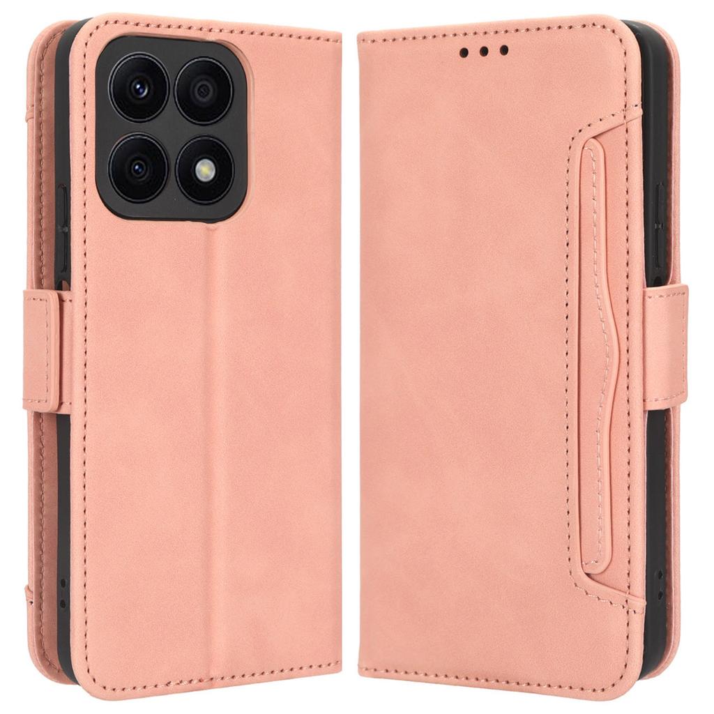 For Honor X8a 4G Wallet Flip Phone Cover PU Leather Stand Multiple Card Slots Case