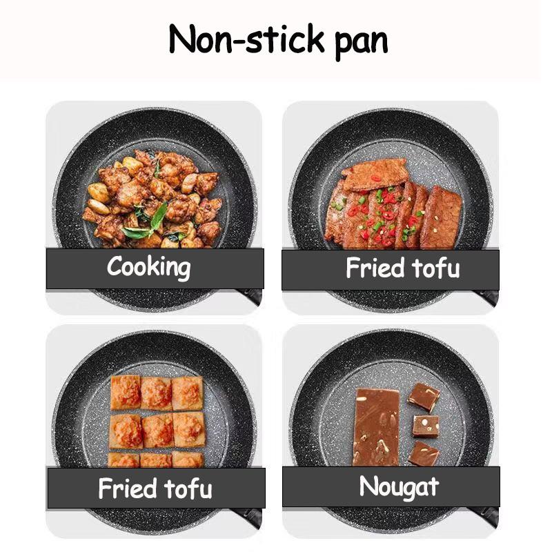 Universal Stone Pans Household Maifanshi Nonstick Frying Pan with Soft Resistant Handle Induction Cooker Gas Stove 26cm