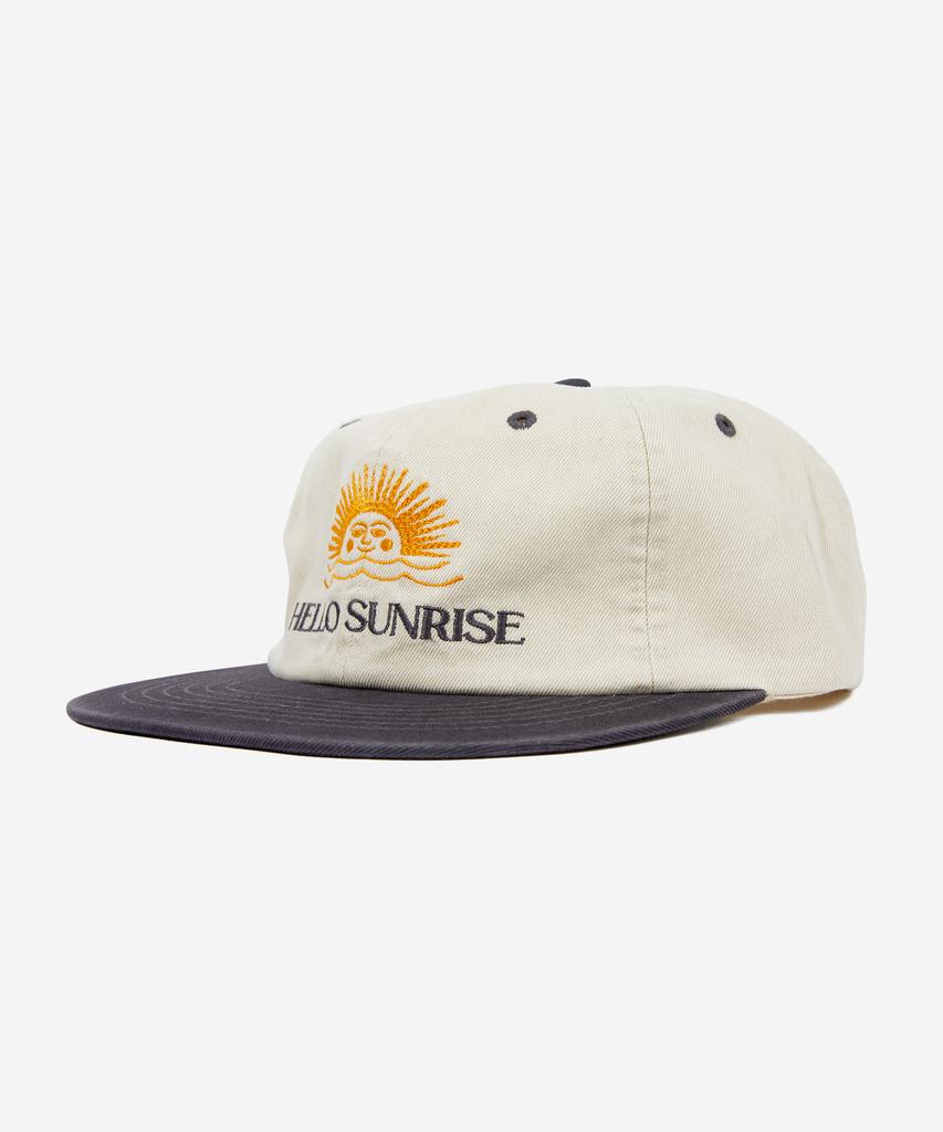 HELLO SUNRISE Two Tone Washed Og Logo 6Panel Cap_Oatmeal Beige & Charcoal